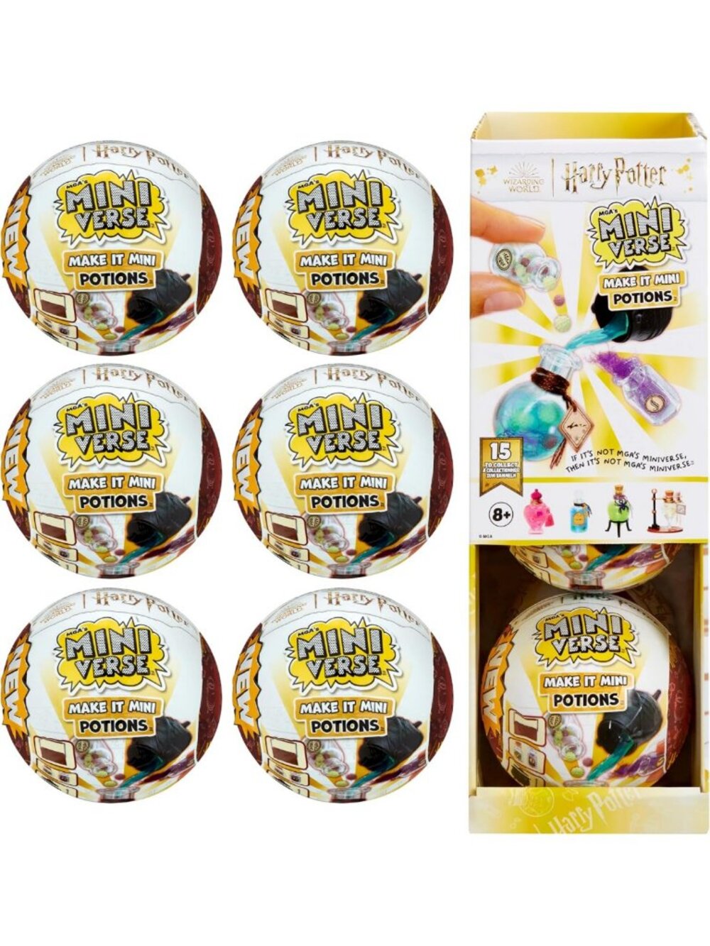 Mini Potion Party Pack - 6 Collectible DIY Resin Replicas, Blind Box Fun, Ages